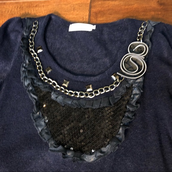 Long Sleeve Navy Scoop Neck A-Line (Size 4-6) - Picture 4 of 7